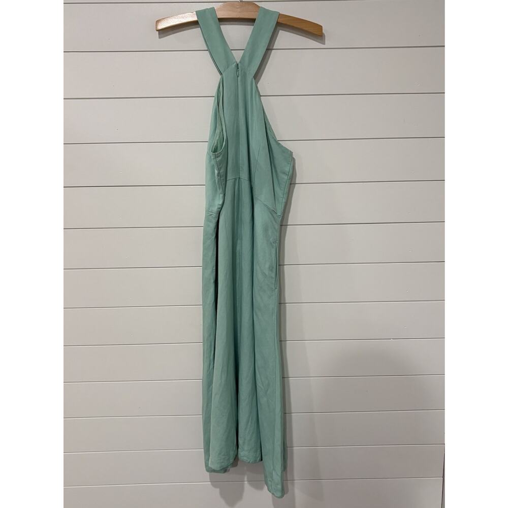 Ann Taylor Factory | Midi Dress Green Sleeveless Halter Neck Summer NWT- Size 14 - Picture 9 of 9